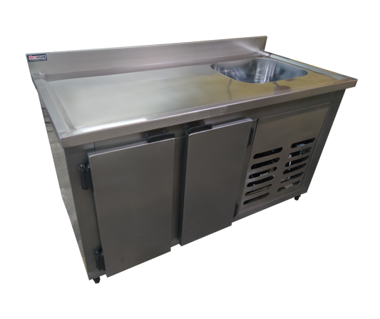 Balcão Refrigerado com Cuba e Espelho em Aço Inox 180X70cm - Promaq