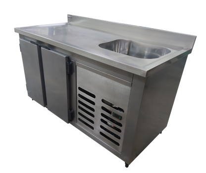 Balcão Refrigerado com Cuba e Espelho em Aço Inox 180X70cm - Promaq