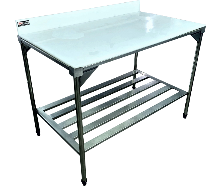 Mesa em Polietileno 304 (1000X700X850mm) em Aço Inox - Promaq