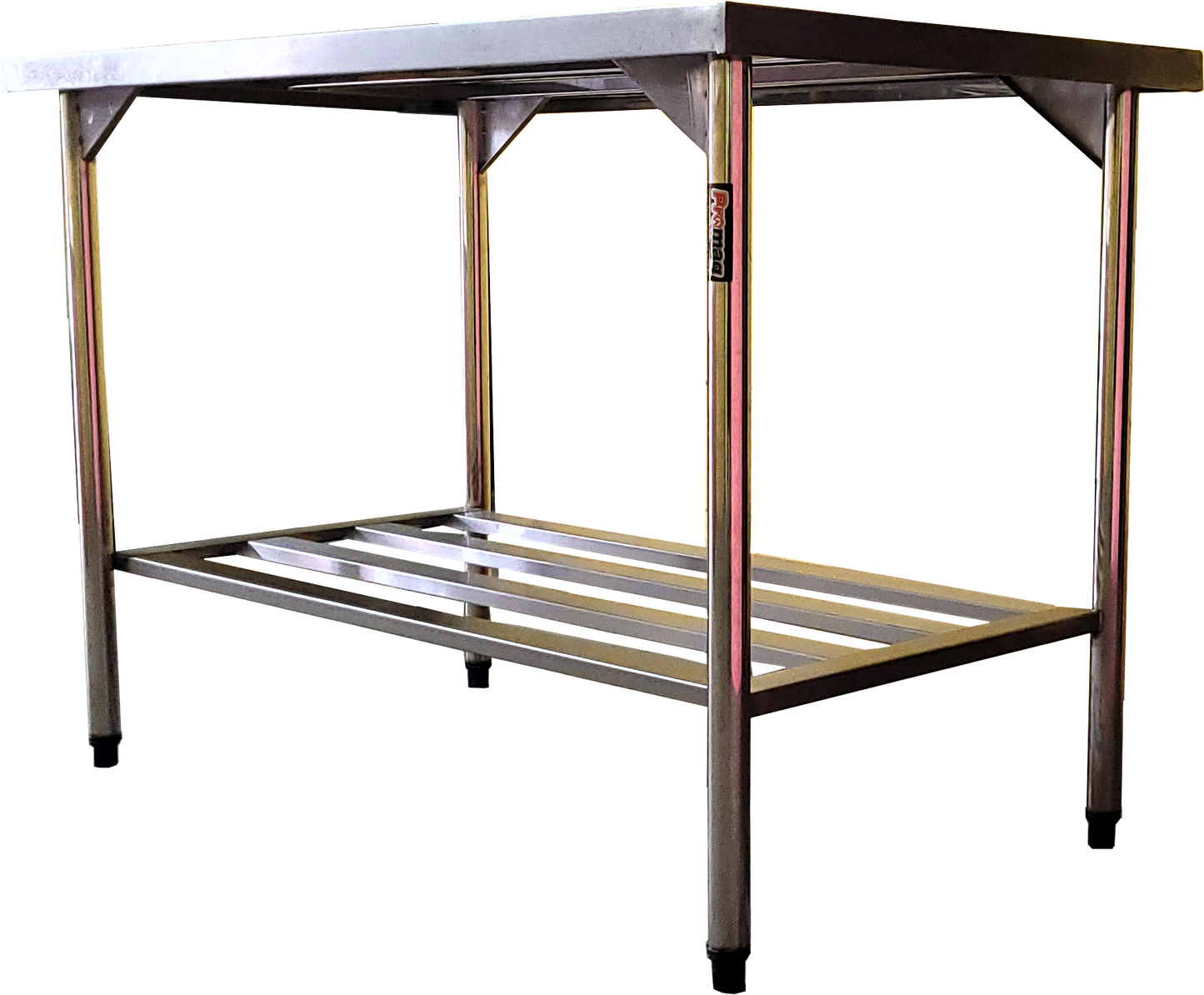 Mesa com Prateleira Gradeada (1500X700X850mm) em Aço Inox- Promaq