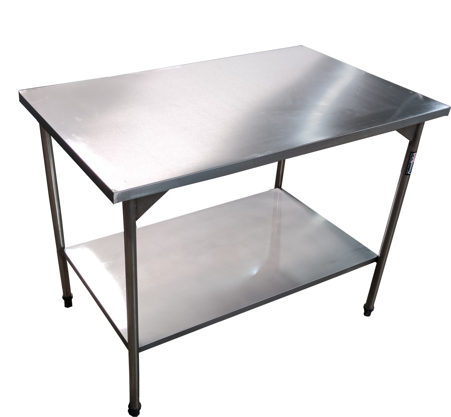 Mesa com 2 prateleiras em Aço Inox Plano Liso (700X700X850) - Promaq