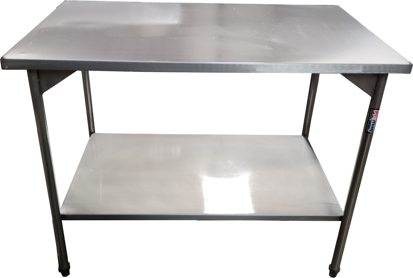 Mesa com 2 prateleiras em Aço Inox Plano Liso (700X700X850) - Promaq