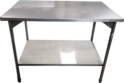 Mesa com 2 prateleiras em Aço Inox Plano Liso (700X700X850) - Promaq