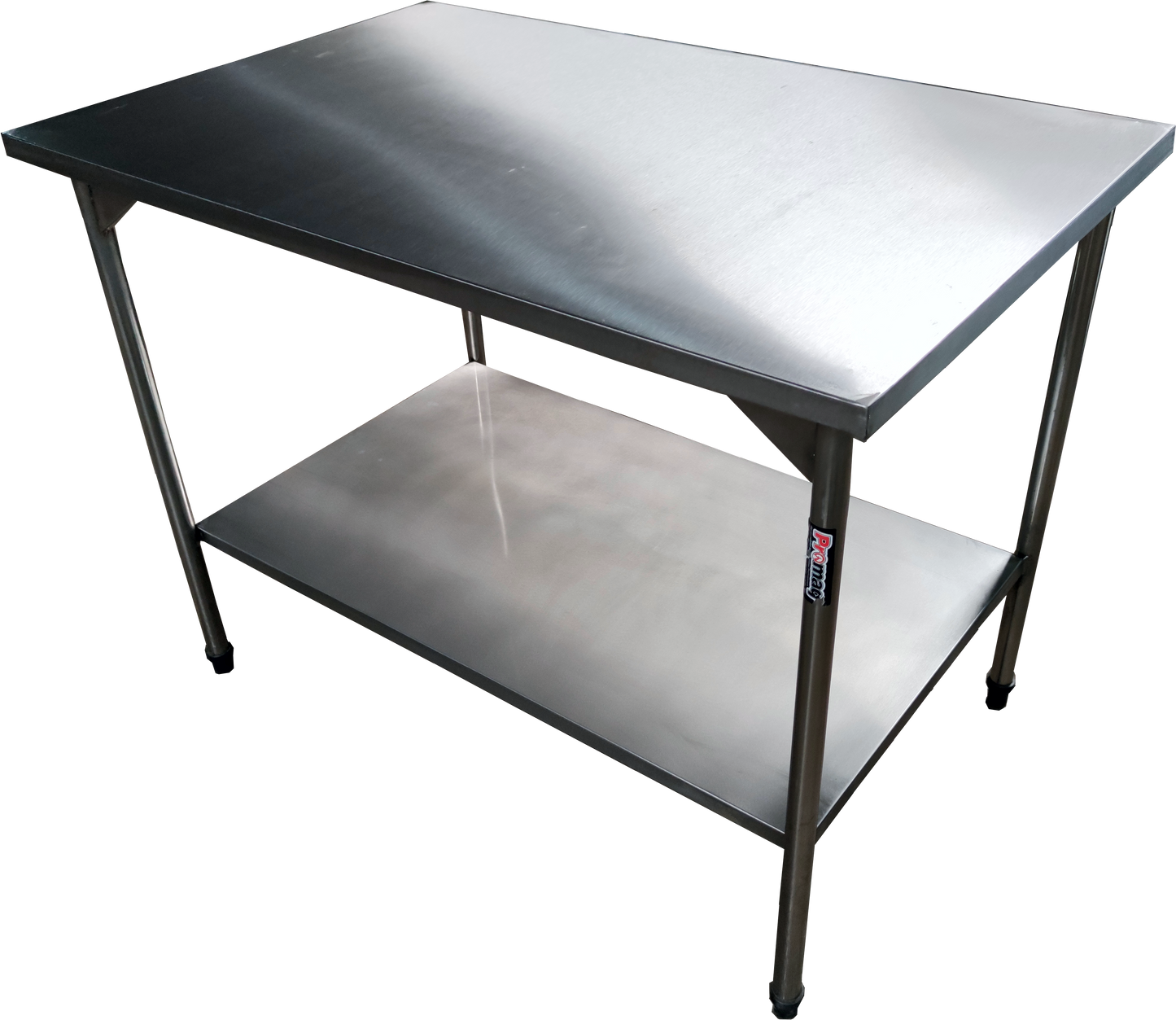 Mesa com 2 Prateleira em Aço Inox Plano Liso (1500X700X850) - Promaq